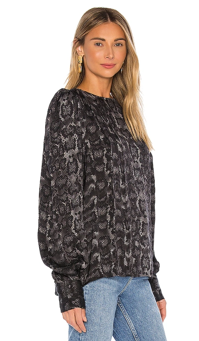 Shop Anine Bing Renee Blouse In Charcoal