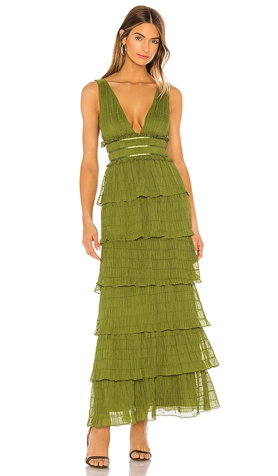 Shop Tularosa Caden Dress In Moss Green