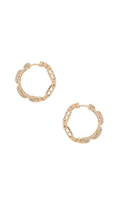 Shop Ettika Link Hoops In Gold