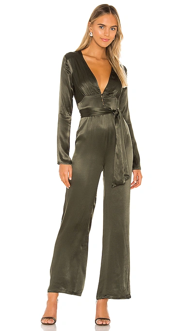 Shop Privacy Please Reese Jumpsuit In Dark Green