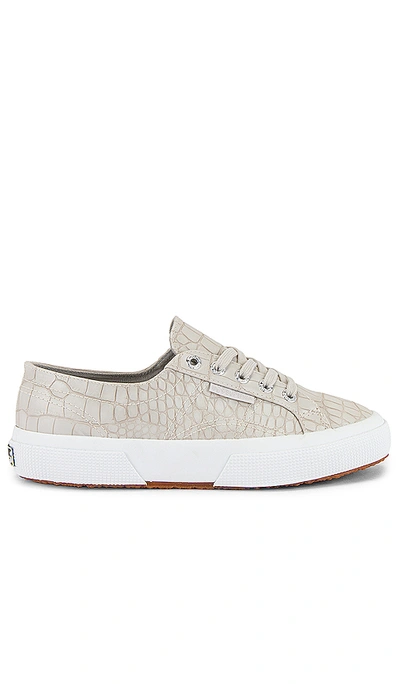 Shop Superga 2750 Synthetic Crocodile Sneaker In Taupe