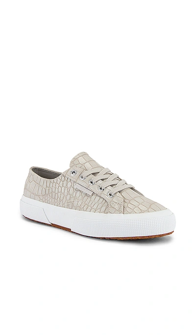 Shop Superga 2750 Synthetic Crocodile Sneaker In Taupe