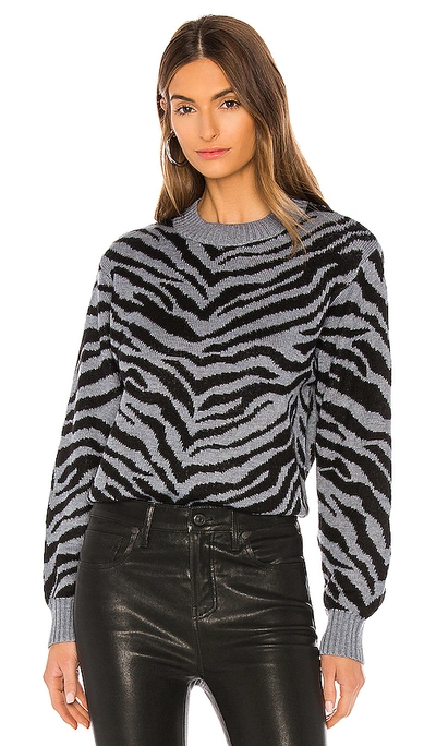 Shop Rebecca Minkoff Jax Zebra Intarsia Pullover In Grey