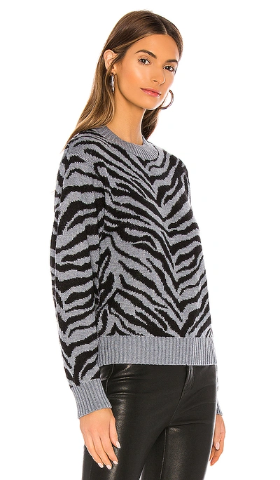 Shop Rebecca Minkoff Jax Zebra Intarsia Pullover In Grey