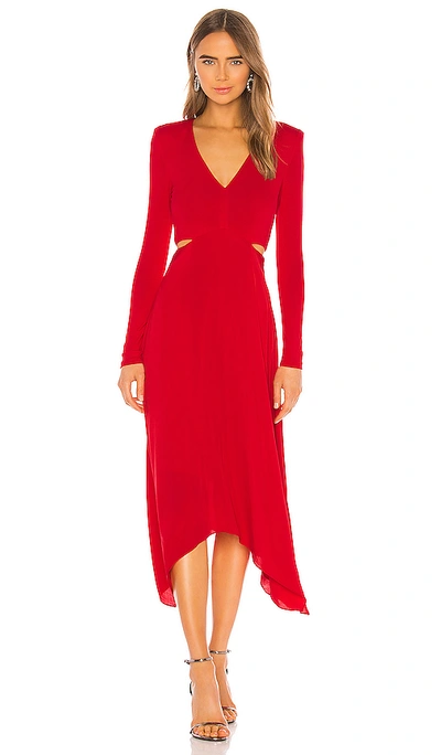 Shop Alice And Olivia Temika Cutout Midi Dress In Paprika