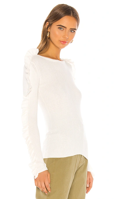 Shop See By Chloé Ruffle Long Sleeve Knit Sweater In Iconic Milk
