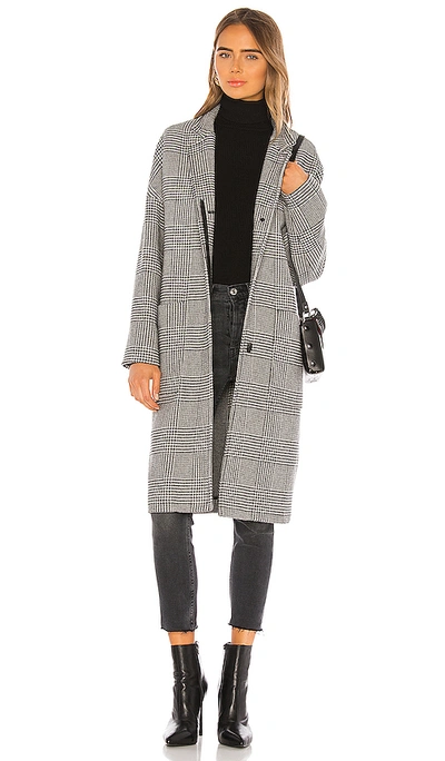 Shop Allsaints Teya Check Coat In Black & White