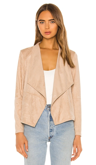 BB Dakota Women's Faux Leather Drape Front Jacket Size XS Tan
