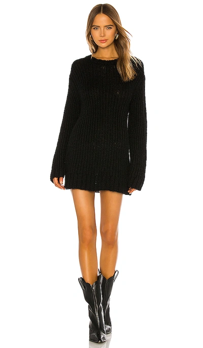 Shop The Range Fog Mohair Knit Rib Sweater Dress In Black