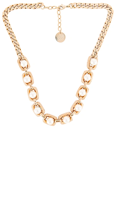 Shop Anton Heunis Pearl Chain Necklace In Cream