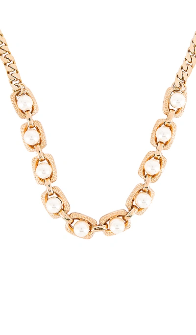 Shop Anton Heunis Pearl Chain Necklace In Cream