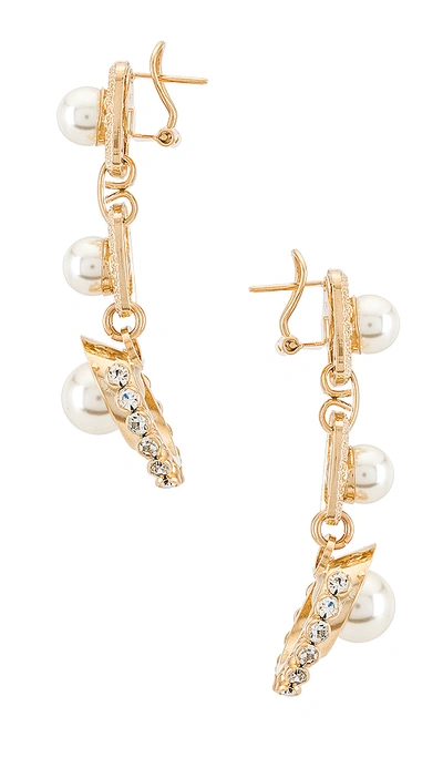 Shop Anton Heunis Pearl Drop Earrings In Cream