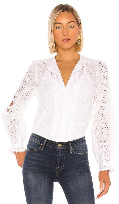 Shop Frame Petal Button Down Shirt In Blanc