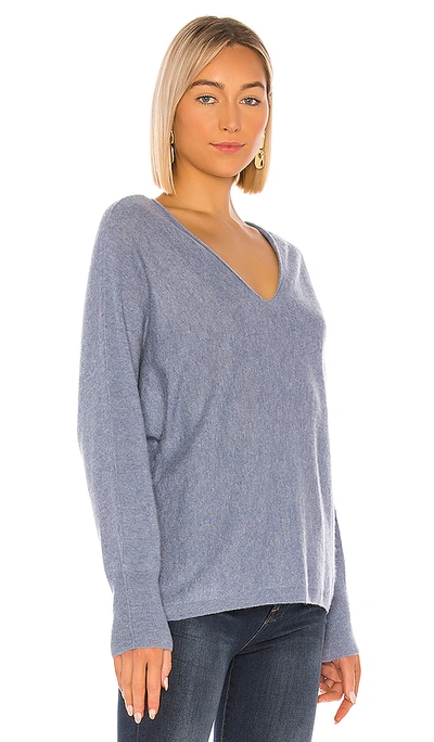 Shop Vince Dbl V Neck Pullover Sweater In Heather Sky Graphite