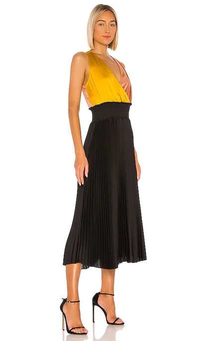 Shop 1.state Colorblock Pleated Dress In Rich Black