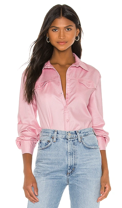 Shop Camila Coelho Inacio Blouse In Pink Lemonade