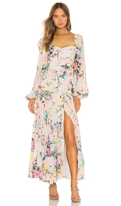 Shop Hemant & Nandita Teien Maxi Dress In Pastel Teien