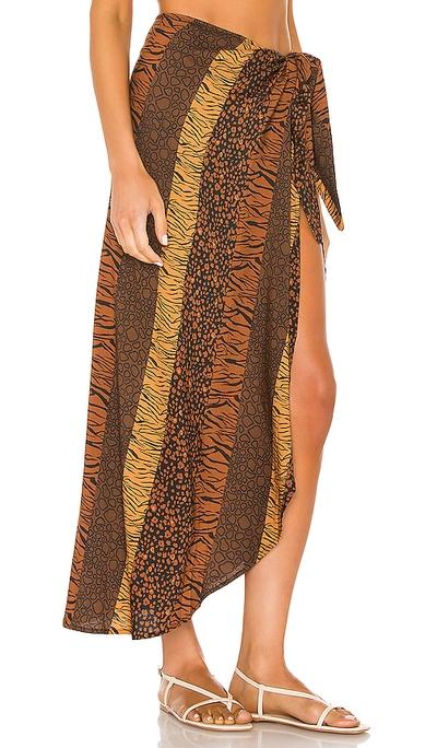 Shop House Of Harlow 1960 X Revolve Erin Sarong In Brown Animal Stripe