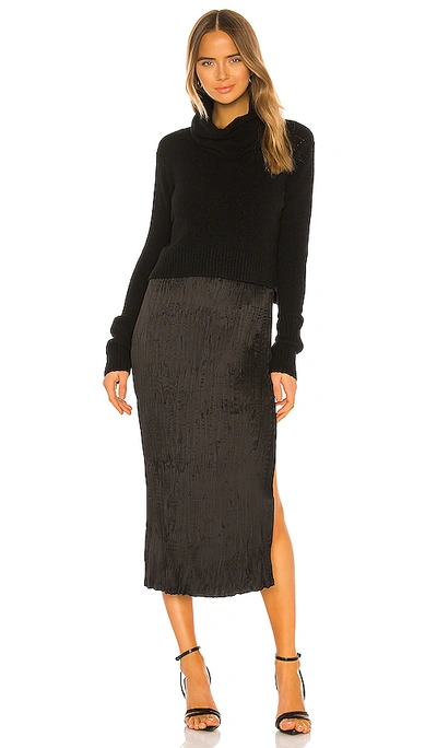 Shop Allsaints Ansel Heather Dress In Black & Ink