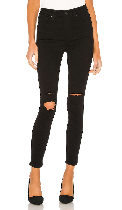 black ripped ankle skinny jeans