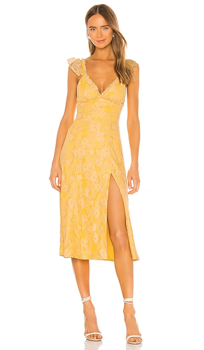 Shop Majorelle Draven Midi Dress In Pale Yellow