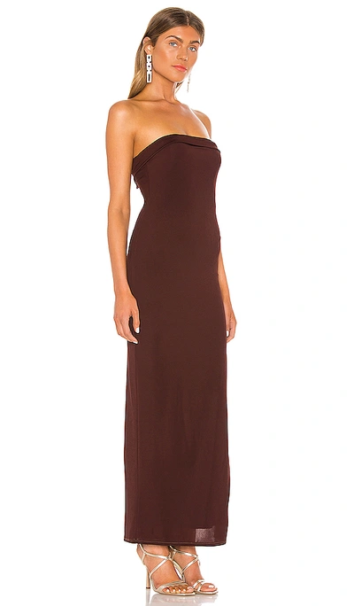 Shop Nbd Kamiko Gown In Plum Brown