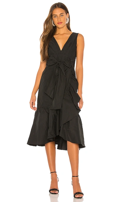 Shop Rebecca Taylor Sl Taffeta Dress In Black