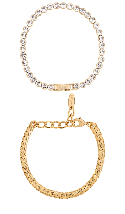 Shop Ettika Cz Link Bracelet Set In Gold