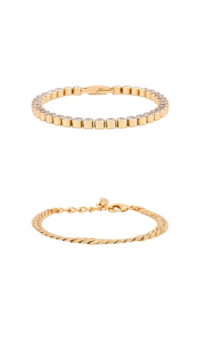 Shop Ettika Cz Link Bracelet Set In Gold