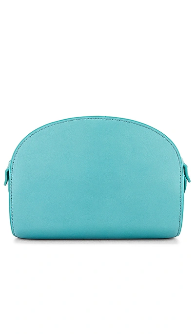 Shop Apc Sac Demi Lune Mini Crossbody Bag In Turquoise