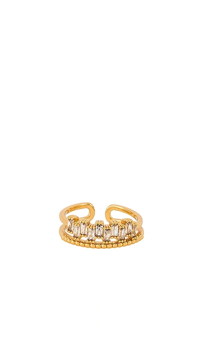 Shop Ettika Rhinestone Stacked Ring In Gold