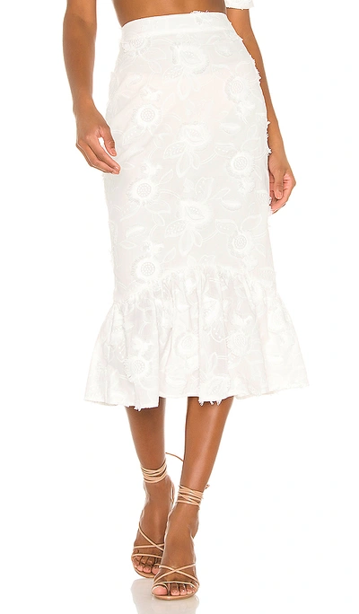 Shop Camila Coelho Marcella Midi Skirt In White