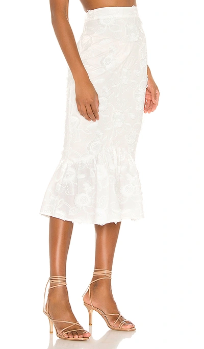 Shop Camila Coelho Marcella Midi Skirt In White