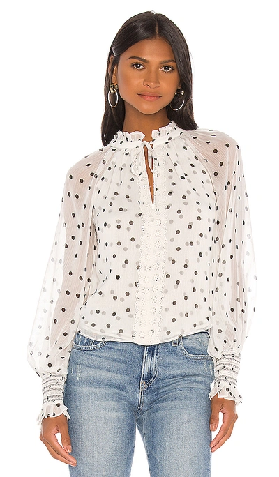 Shop Tularosa Andora Blouse In Black & White Polka Dot