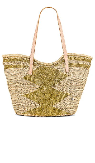 Shop Florabella Tiber Tote In Natural & Gold