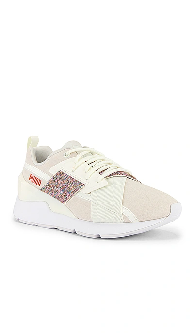 Shop Puma Muse X-2 Shimmer Sneaker In Marshmallow  White