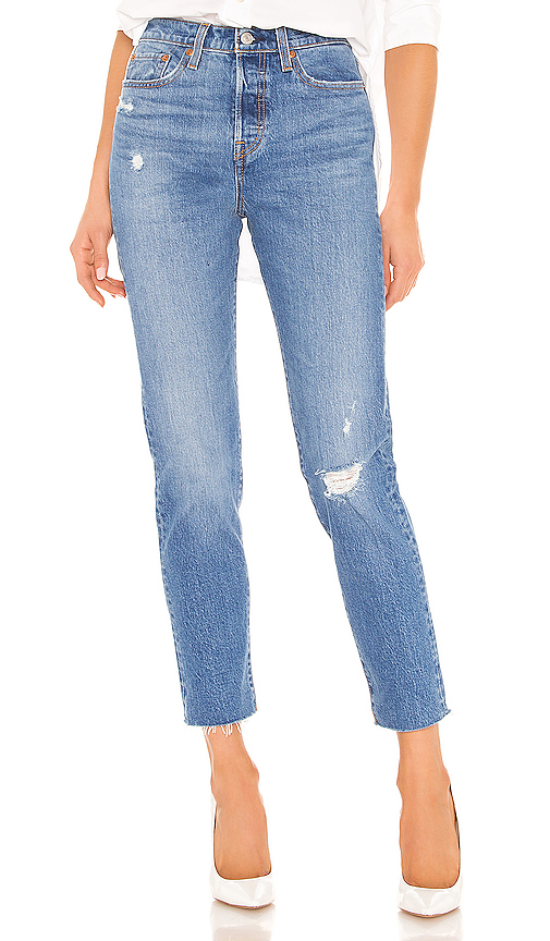 high waisted raw hem jeans
