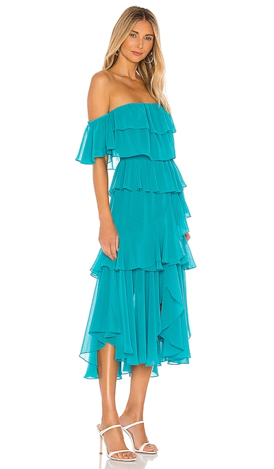 Shop Misa Dalila Dress In Turquoise