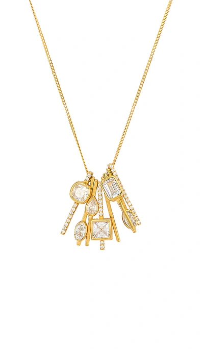 Shop Natalie B Jewelry Celine Necklace In Gold