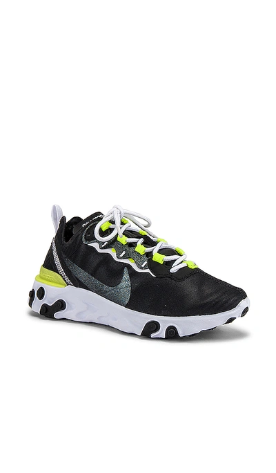 Shop Nike React Element 55 Se Sneaker In Black  Lemon & Venom
