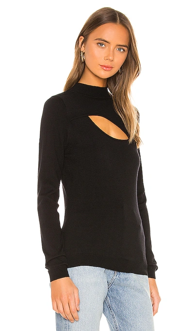 Shop One Grey Day Raven Long Sleeve Top In Black