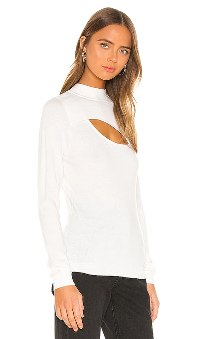 Shop One Grey Day Raven Long Sleeve Top In White