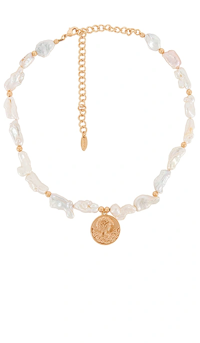 Shop Ettika Pearl Necklace In Gold