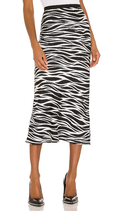 Shop Anine Bing Bar Silk Skirt In Cream Zebra