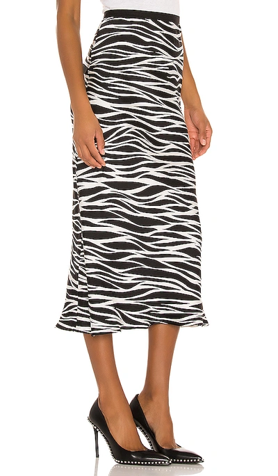 Shop Anine Bing Bar Silk Skirt In Cream Zebra