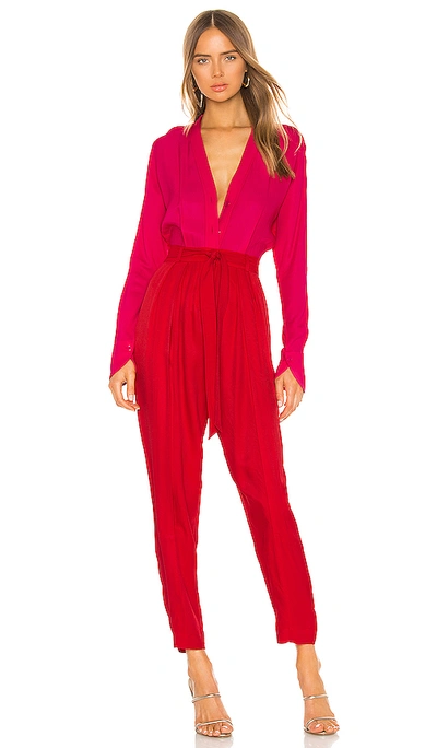 Shop Equipment Zephrina Jumpsuit In Impala Lily & Haute Red