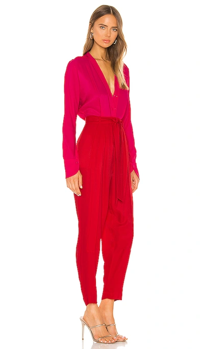 Shop Equipment Zephrina Jumpsuit In Impala Lily & Haute Red