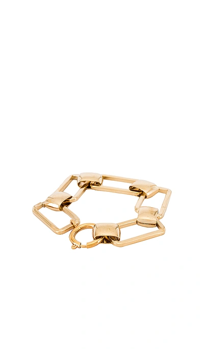 Shop Joolz By Martha Calvo Rectangle Link Bracelet In Gold