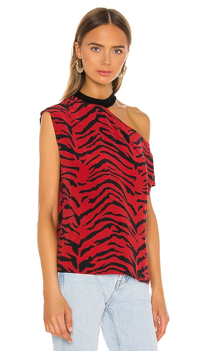 Shop Rta Axel Rib Cut Out Tee In Ruby Zebra