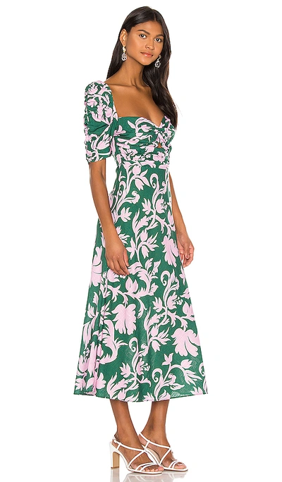 Shop Keepsake Wistful Midi Dress In Jade Baroque